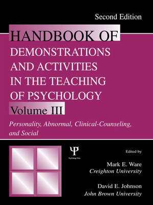cover image of Handbook of Demonstrations and Activities in the Teaching of Psychology